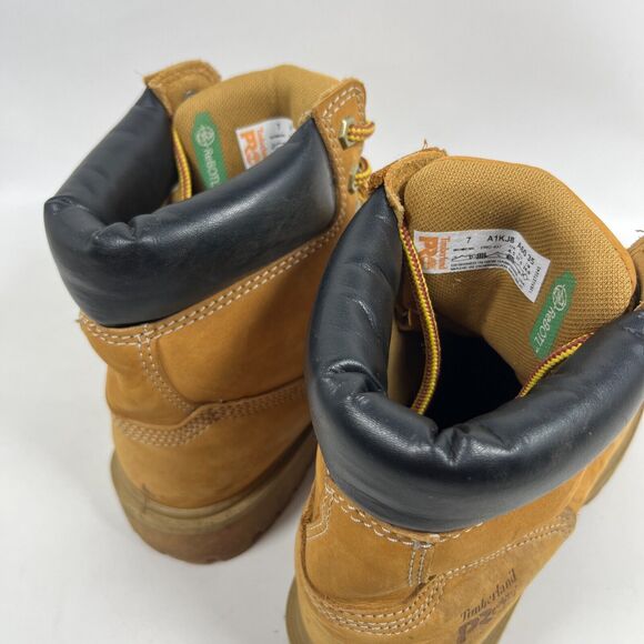 TIMBERLAND Boots Women 7 PRO Steel Toe Direct Attach 6" Insulated Waterproof Tan - Picture 8 of 13